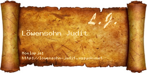 Löwensohn Judit névjegykártya